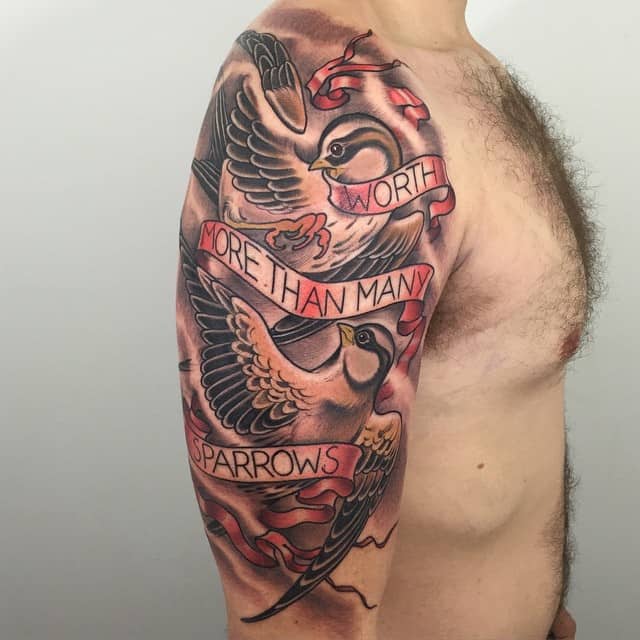 sparrow arm tattoo