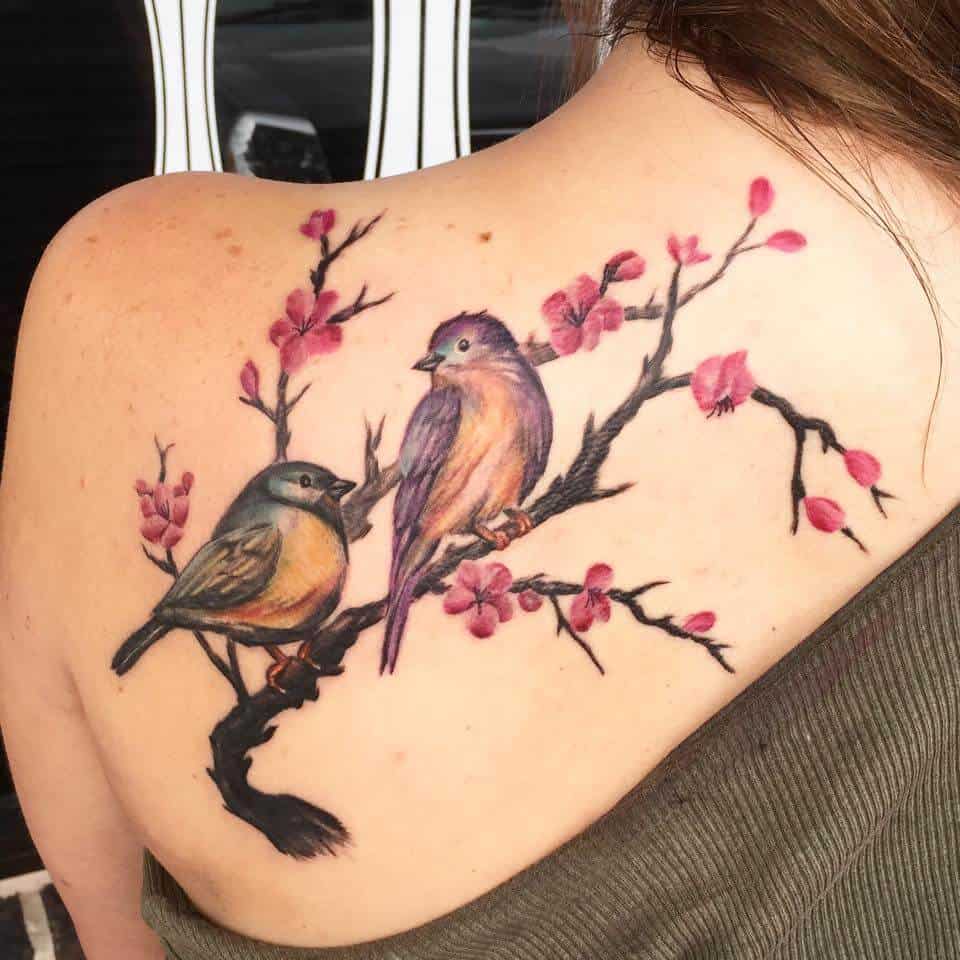 sparrow back tattoo