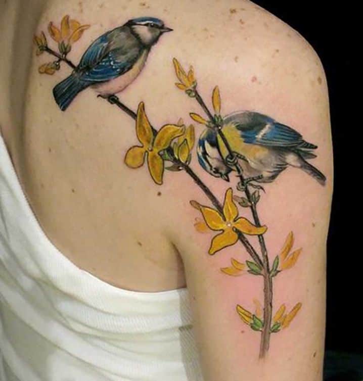 sparrow back tattoo