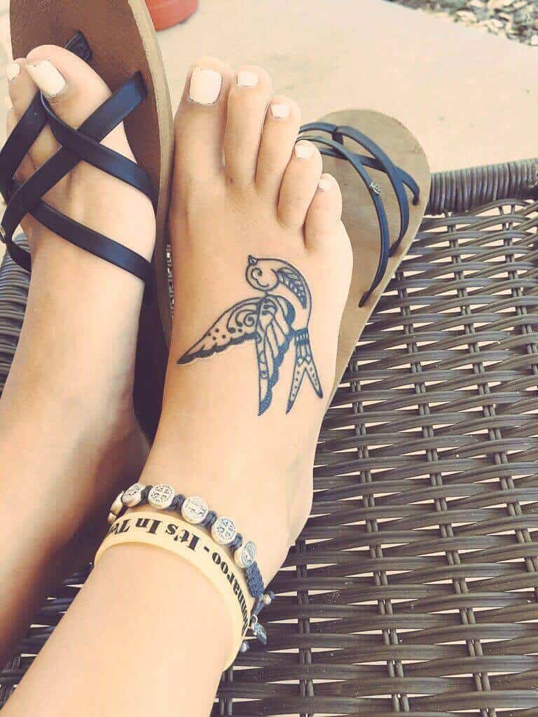 sparrow foot tattoo