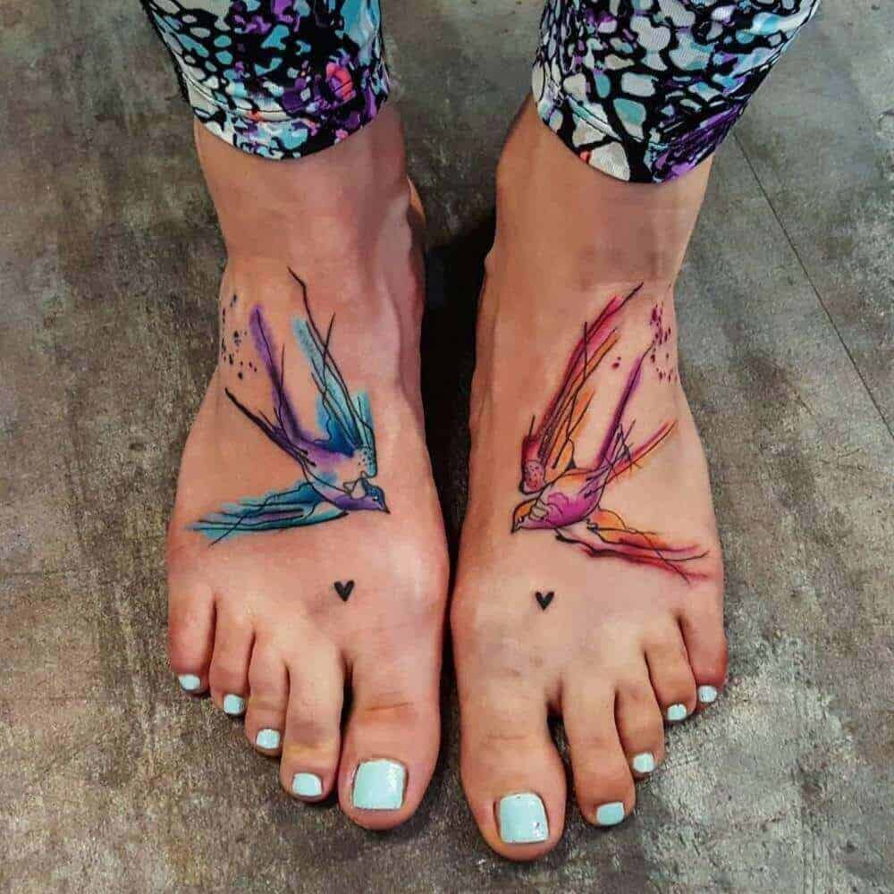 sparrow foot tattoo