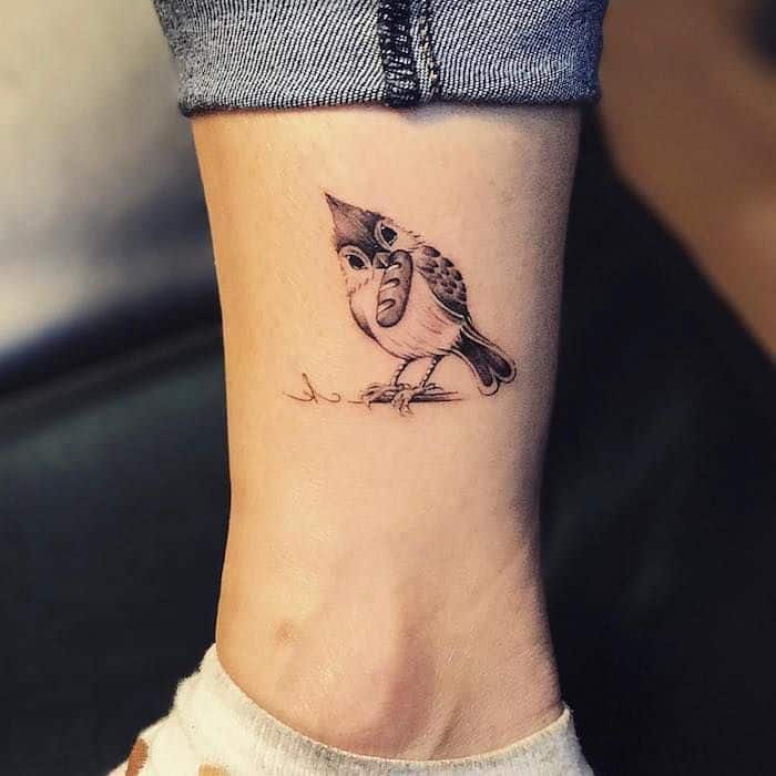 sparrow leg tattoo