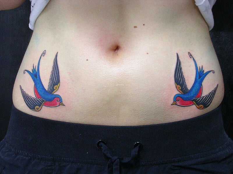 sparrow stomach tattoo