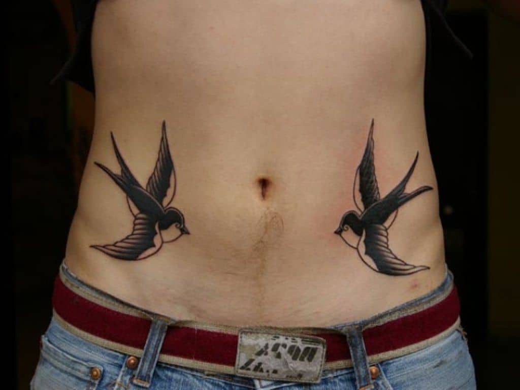 sparrow stomach tattoo