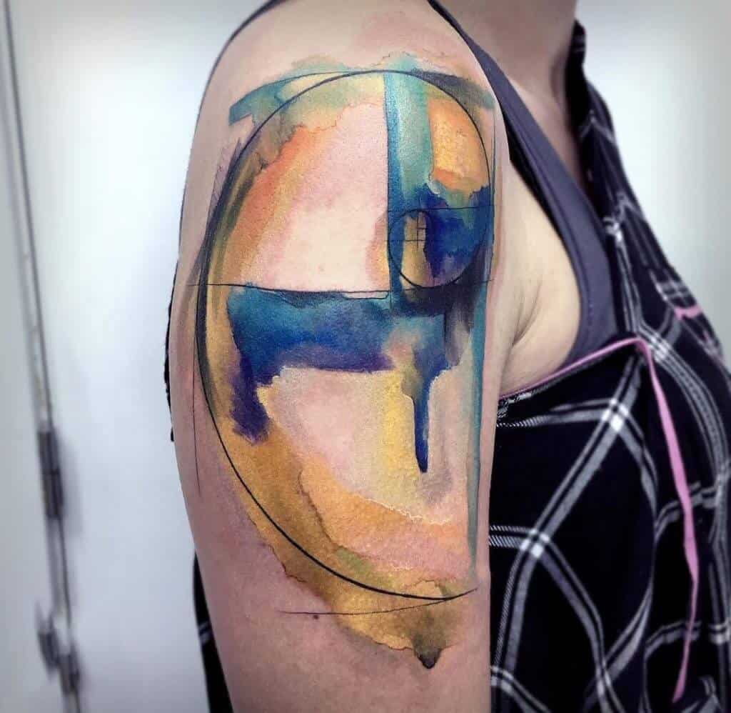 watercolor tattoo on arm