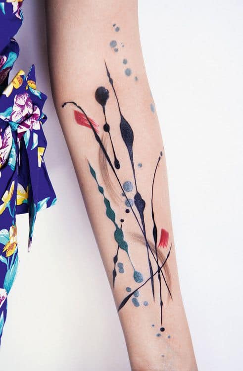 watercolor sleeve tattoo