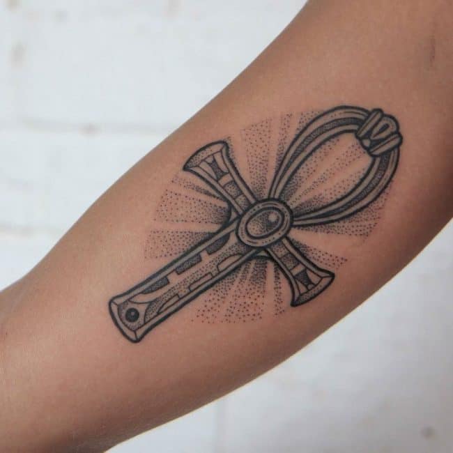 ankh arm tattoo