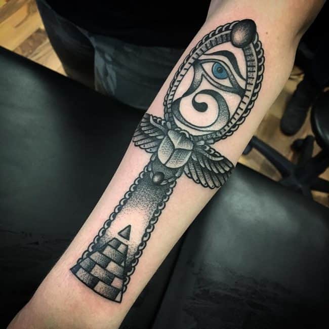 ankh tattoo on arm