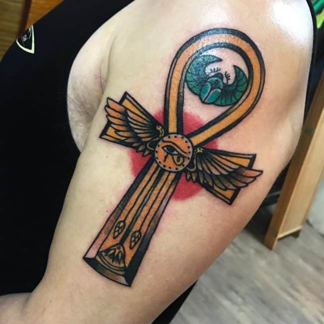 ankh arm tattoo