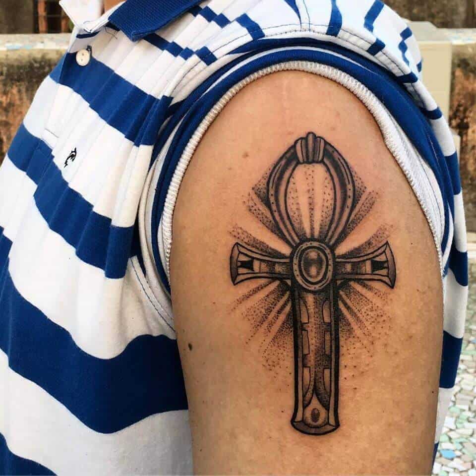 ankh arm tattoo