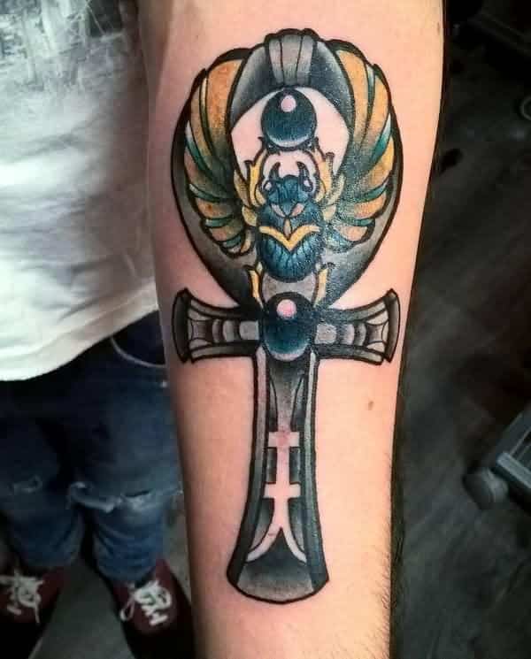 ankh tattoo on arm