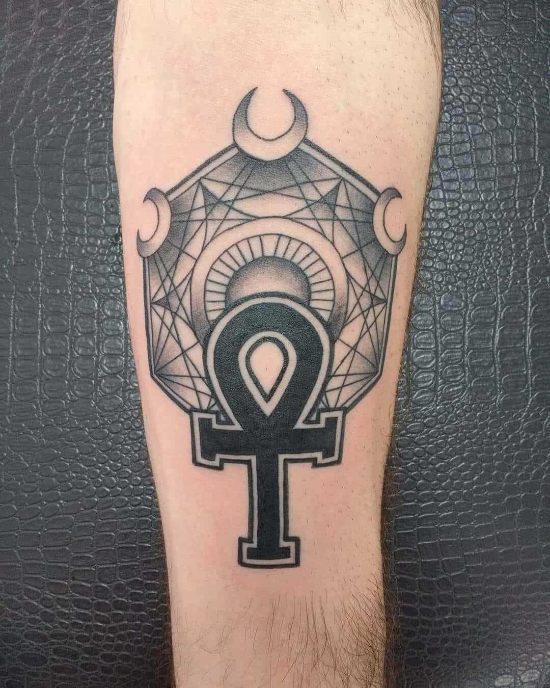 ankh arm tattoo