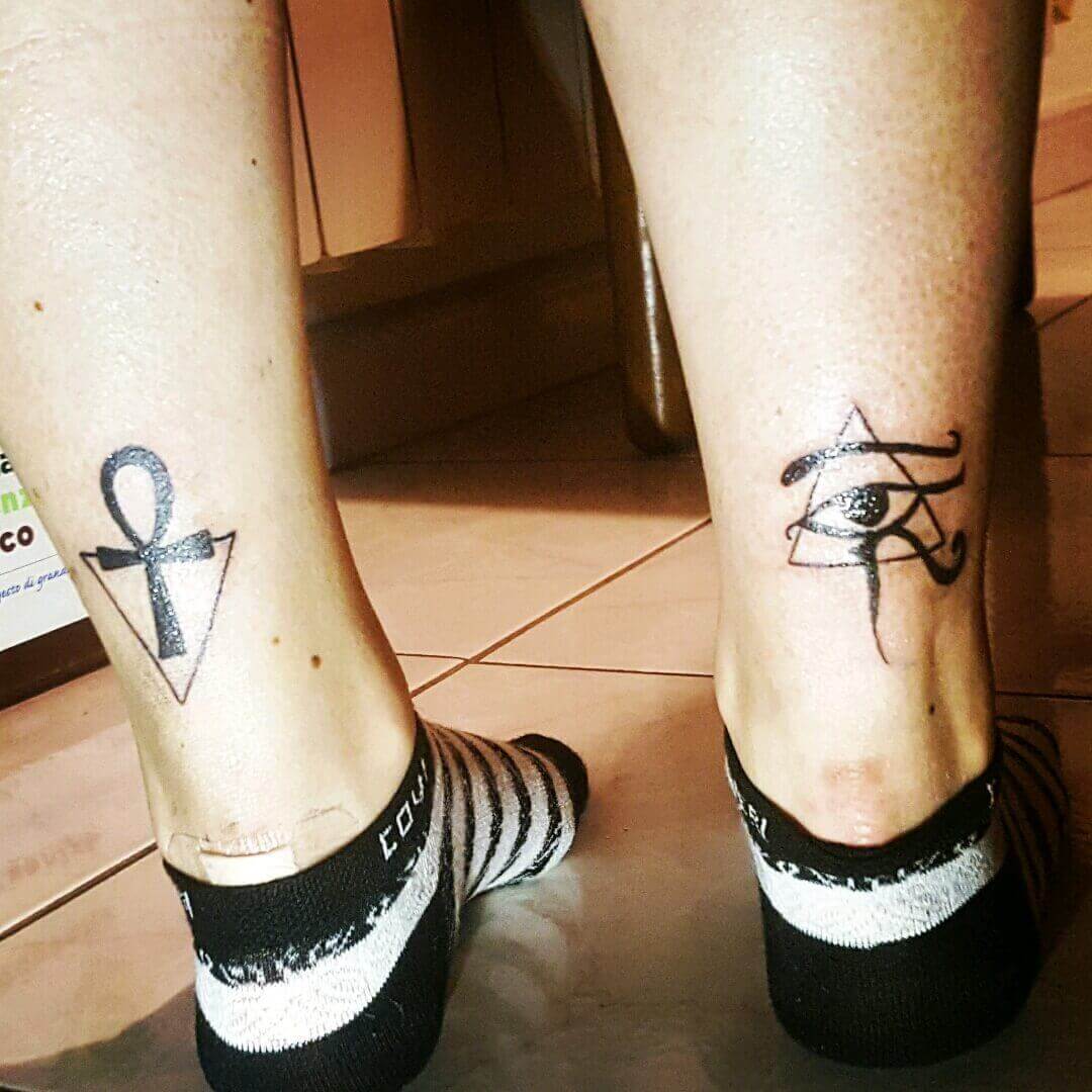 ankh leg tattoo