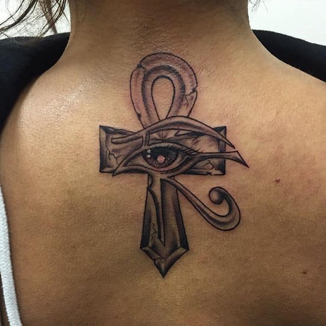 ankh neck tattoo