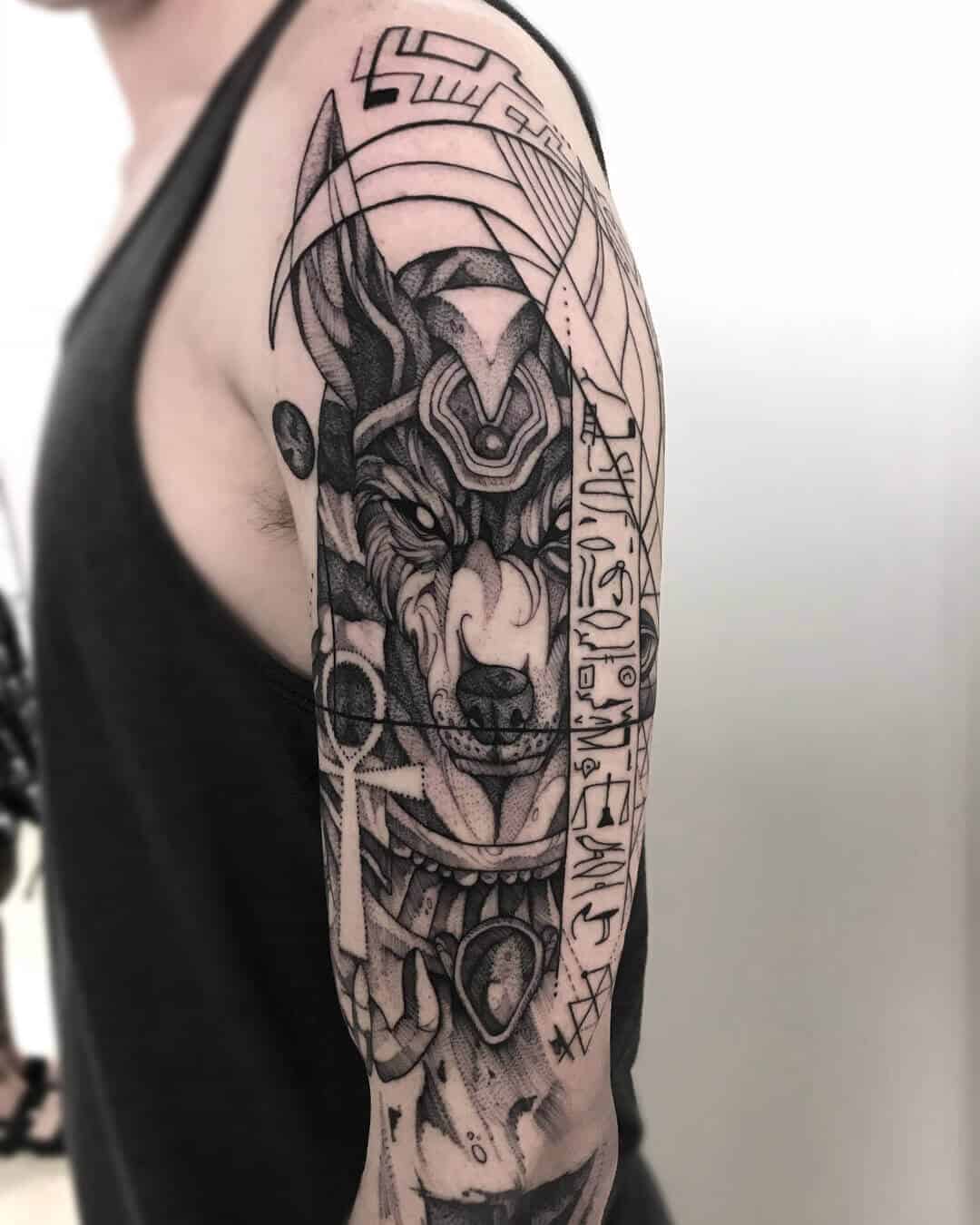 anubis arm tattoo