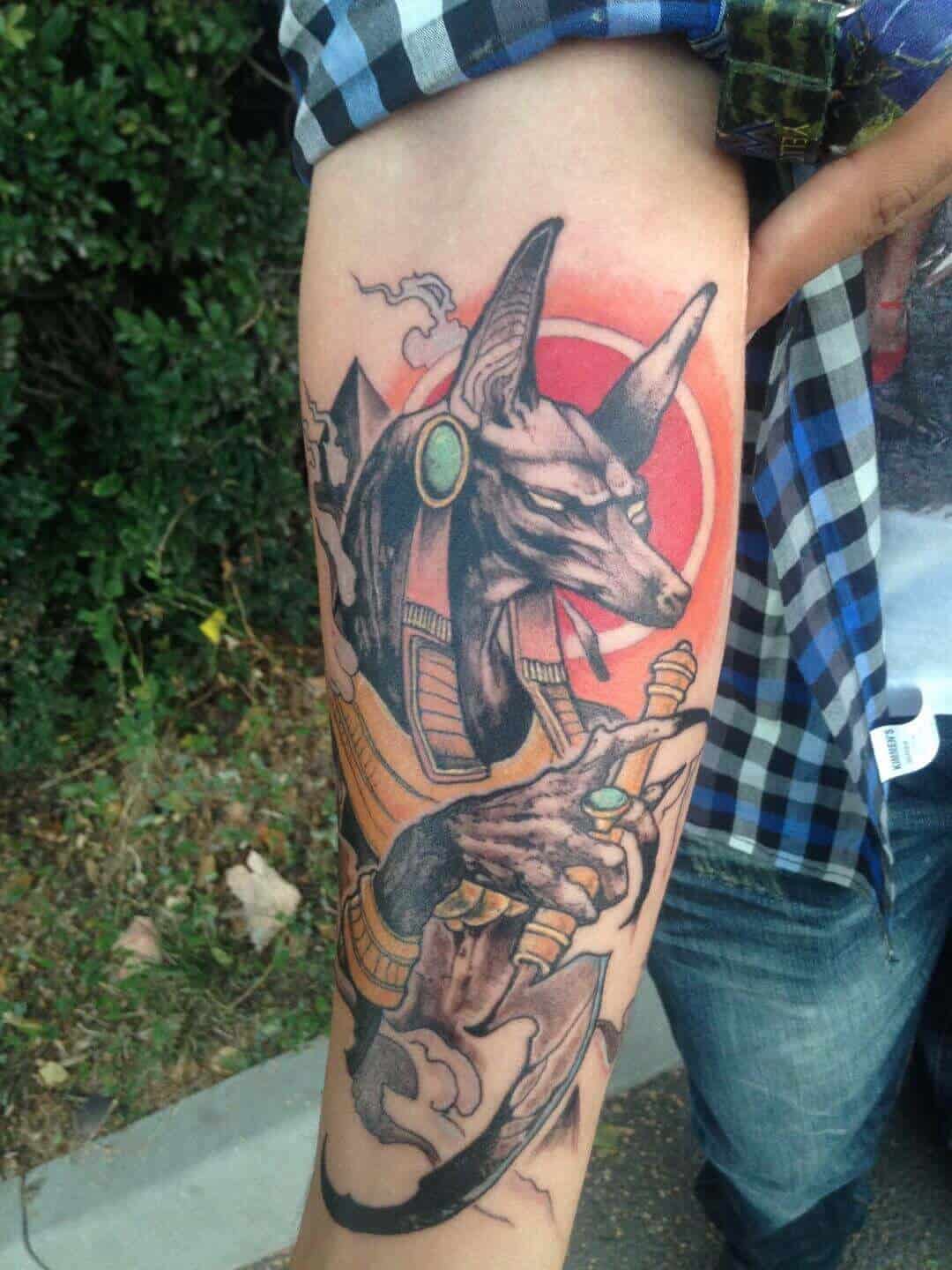 anubis arm tattoo