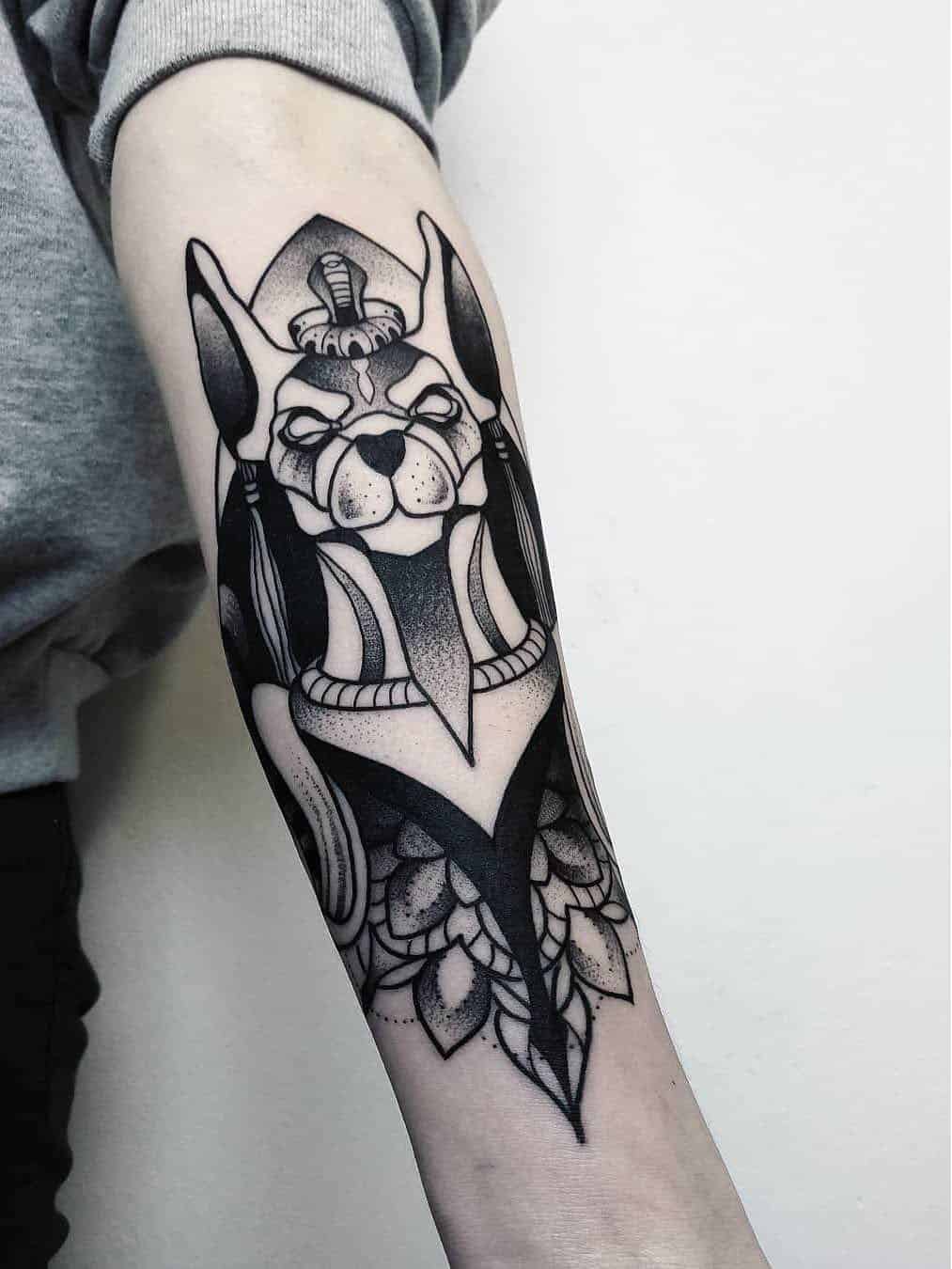 anubis arm tattoo