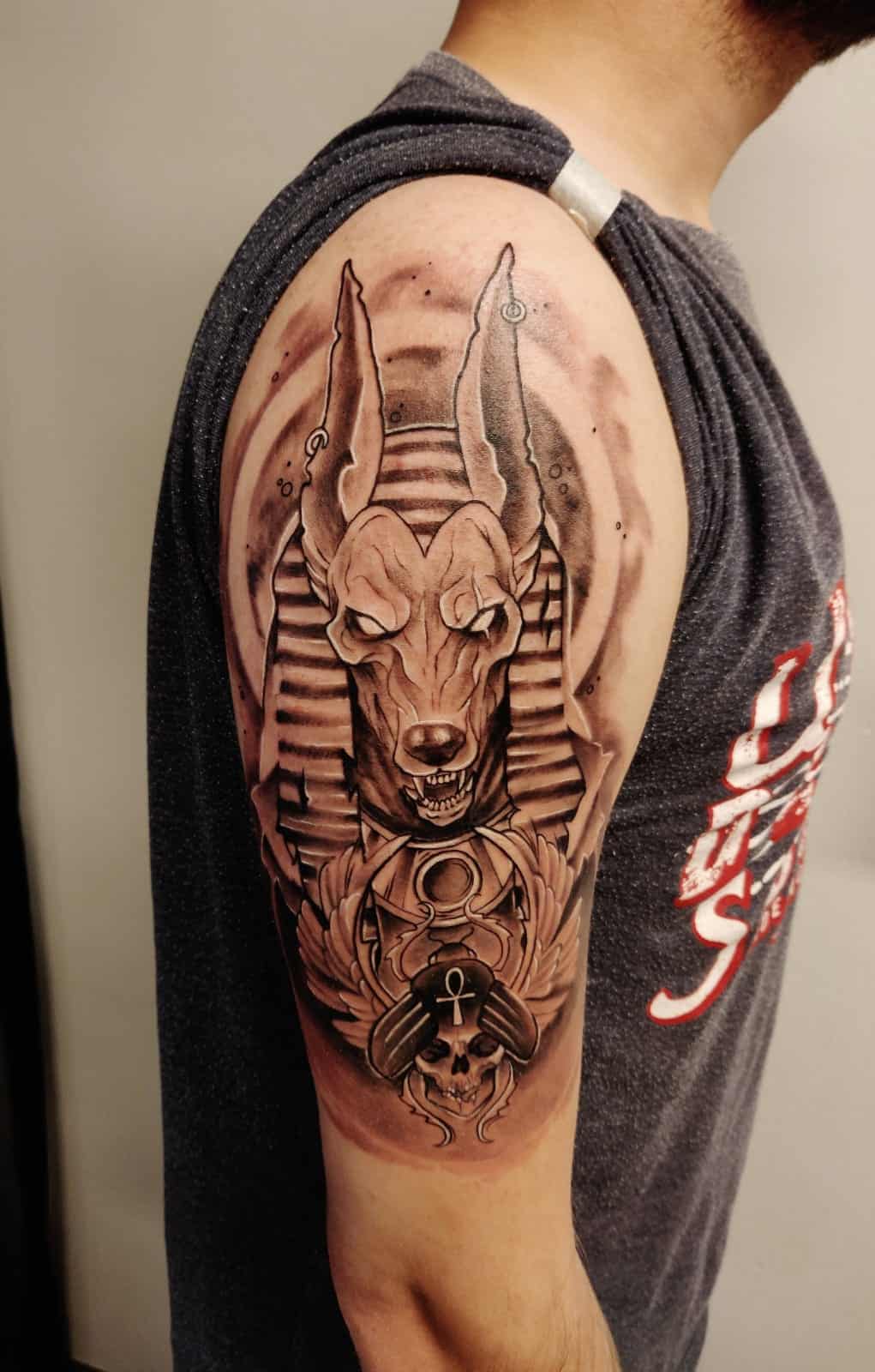 anubis arm tattoo