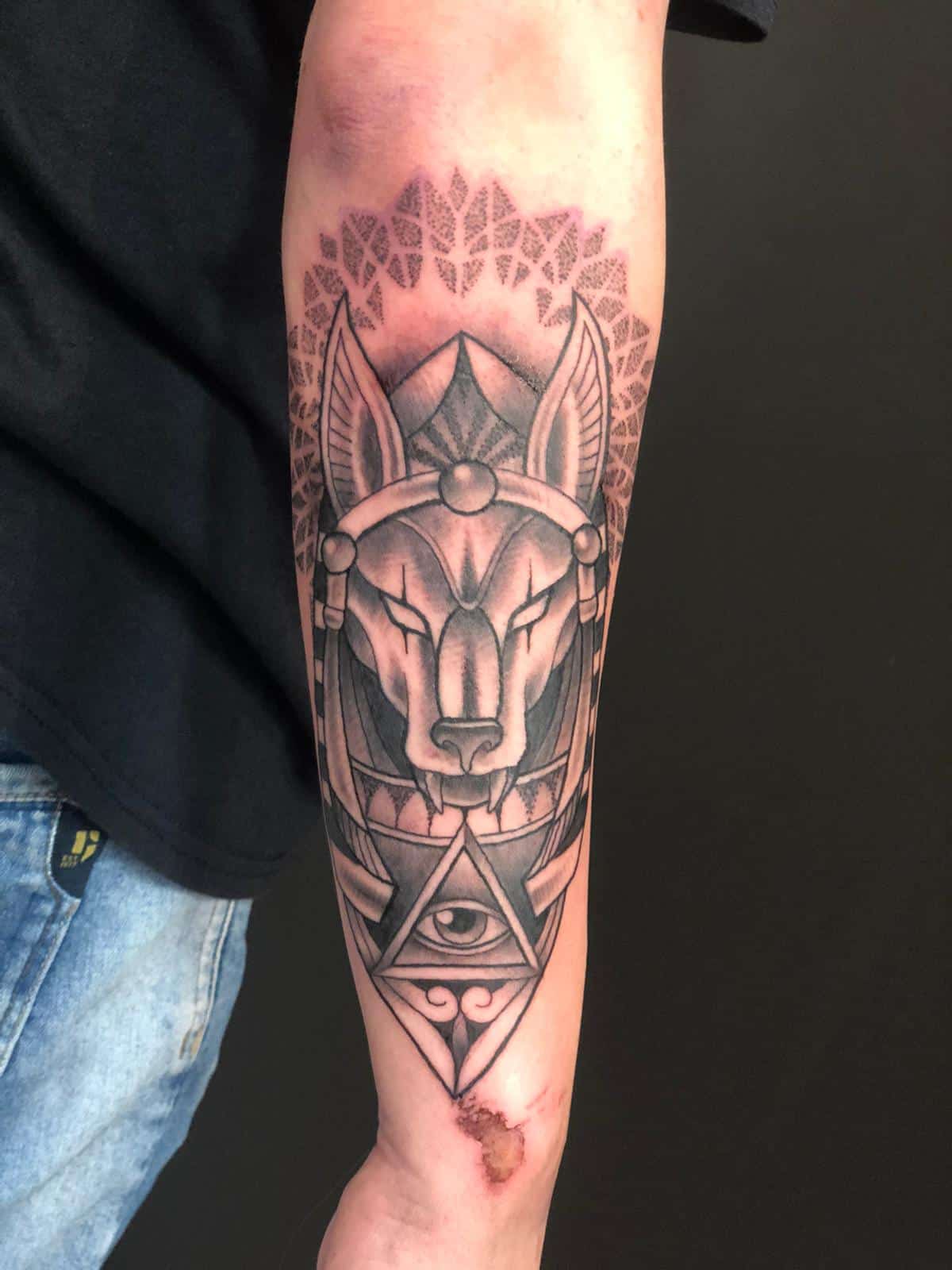 anubis arm tattoo