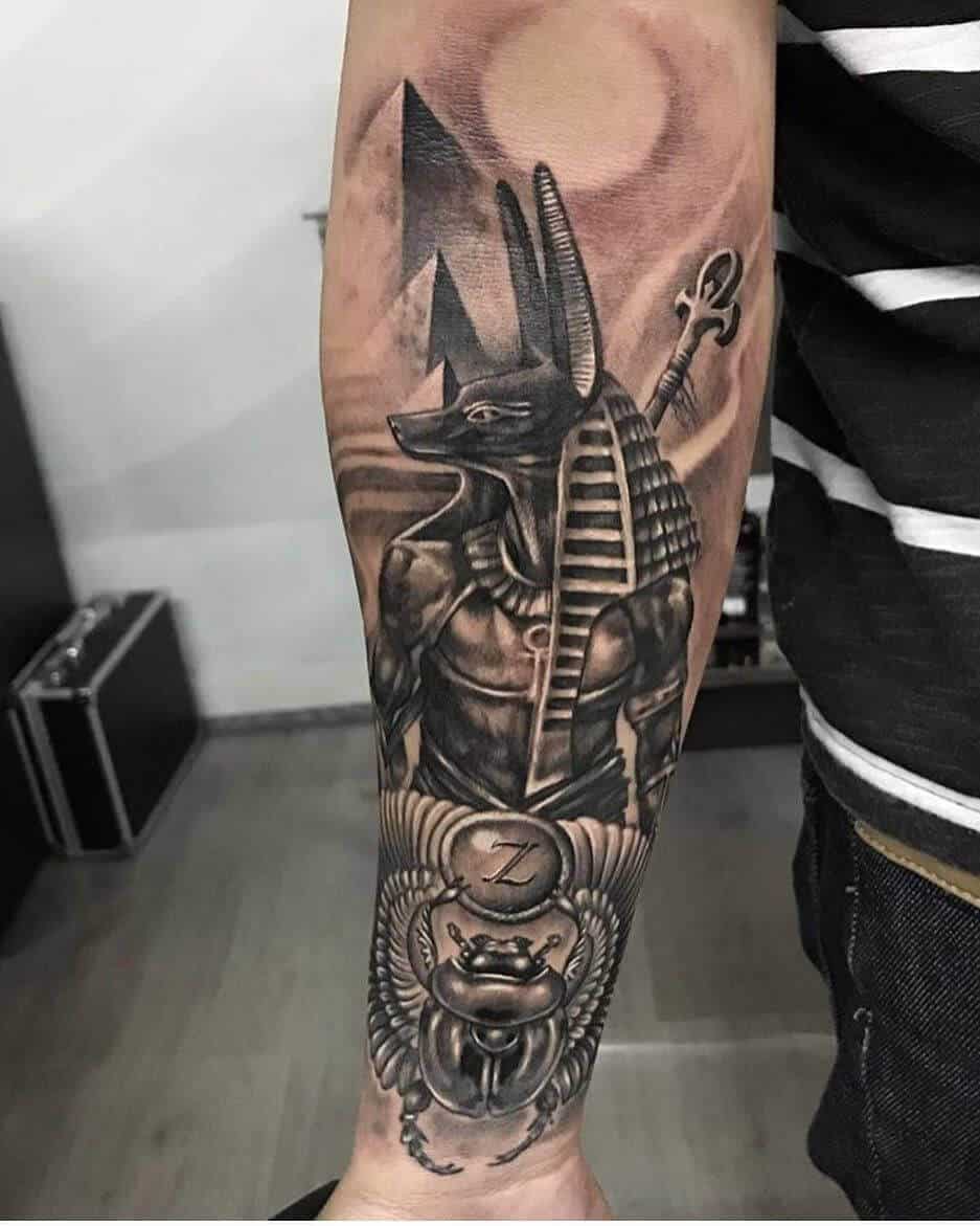 anubis arm tattoo