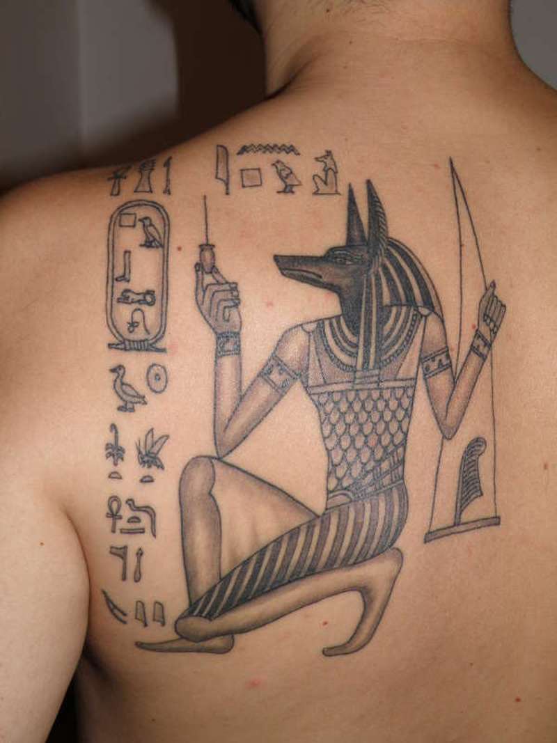 anubis back tattoo