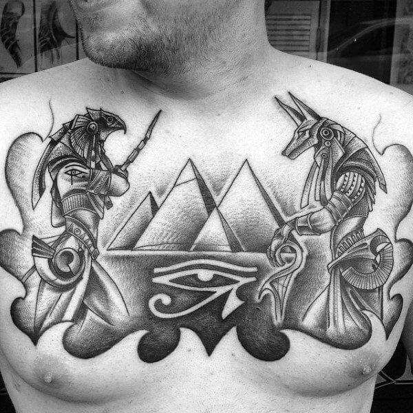 anubis chest tattoo