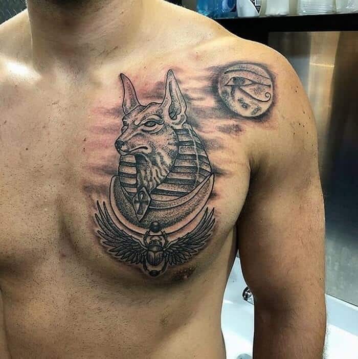 anubis chest tattoo