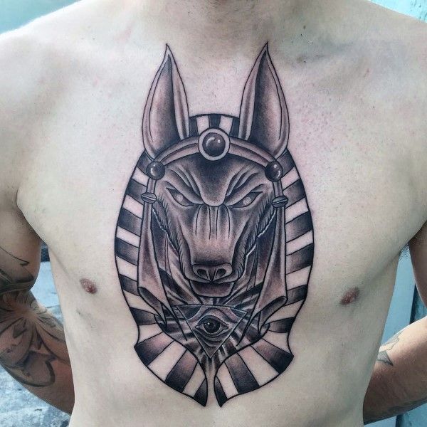 anubis chest tattoo