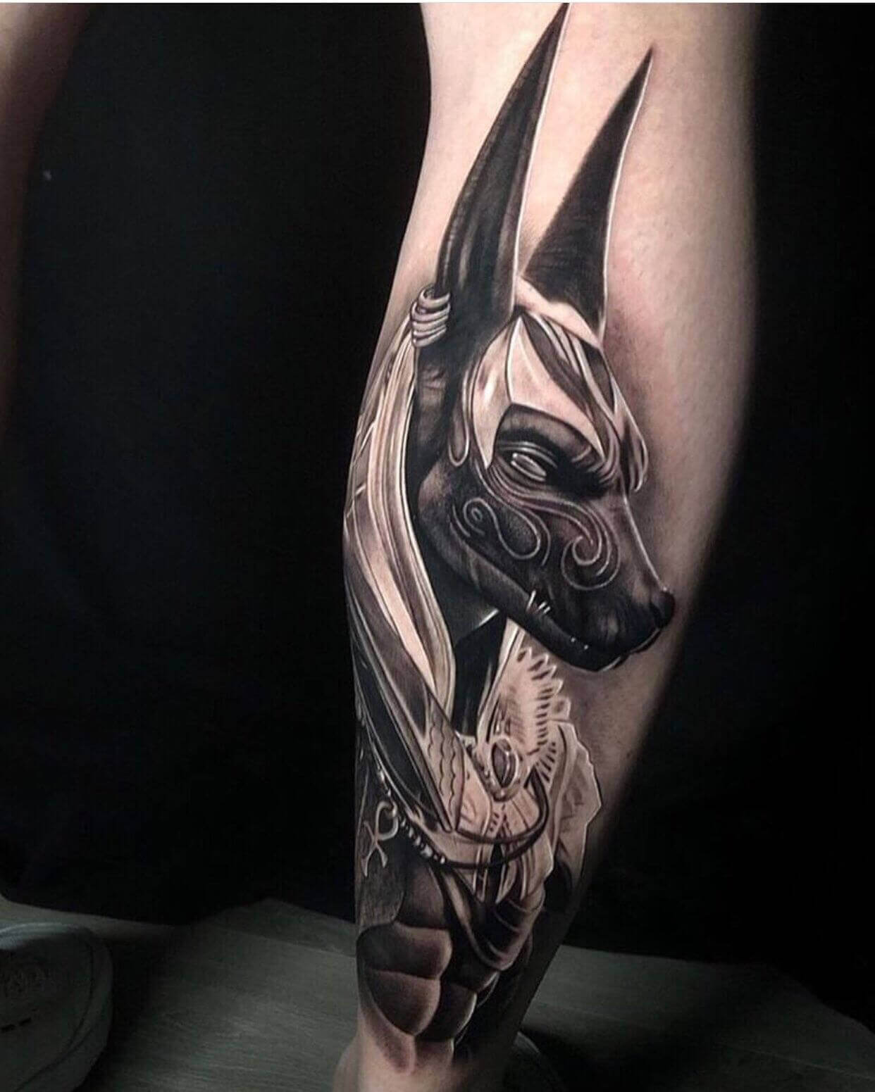 Anubis Black & Gray Photo Realism Tattoo By Rene Cristobal - Iron Palm  Tattoos & Body Piercing