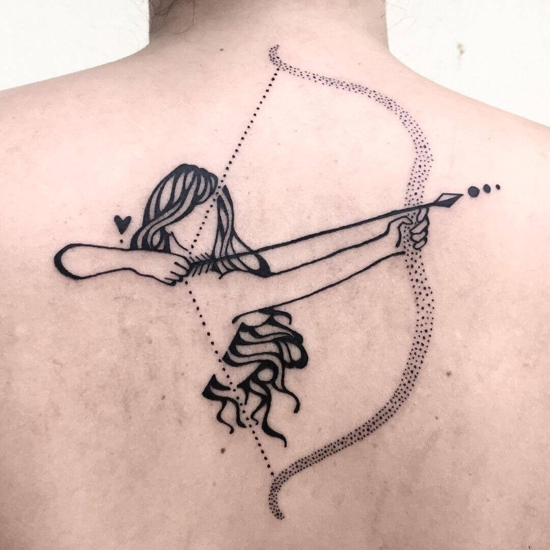 archer sagittarius tattoo on back