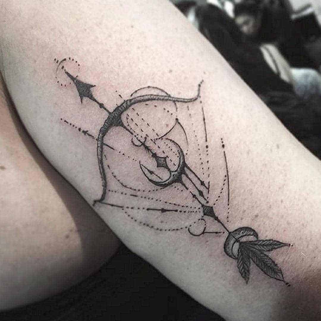 arrow sagittarius tattoo on arm