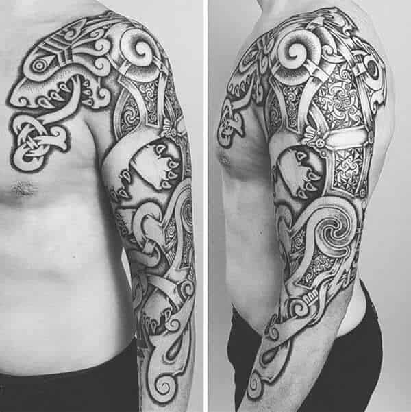 celtic arm tattoo on arm
