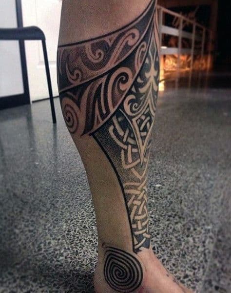 celtic leg tattoo