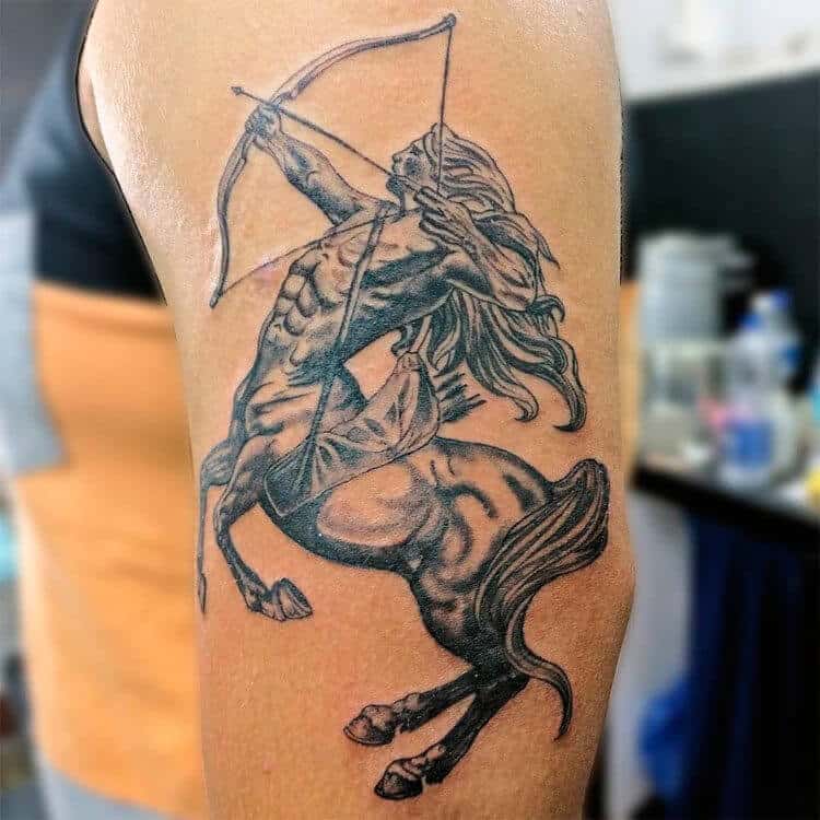 centaur sagittarius tattoo on arm