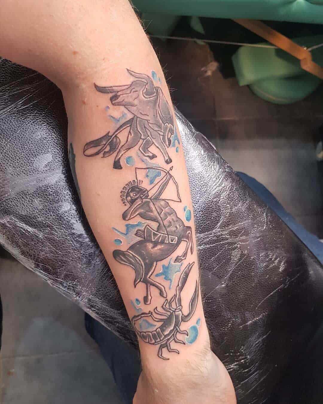 centaur sagittarius tattoo on arm