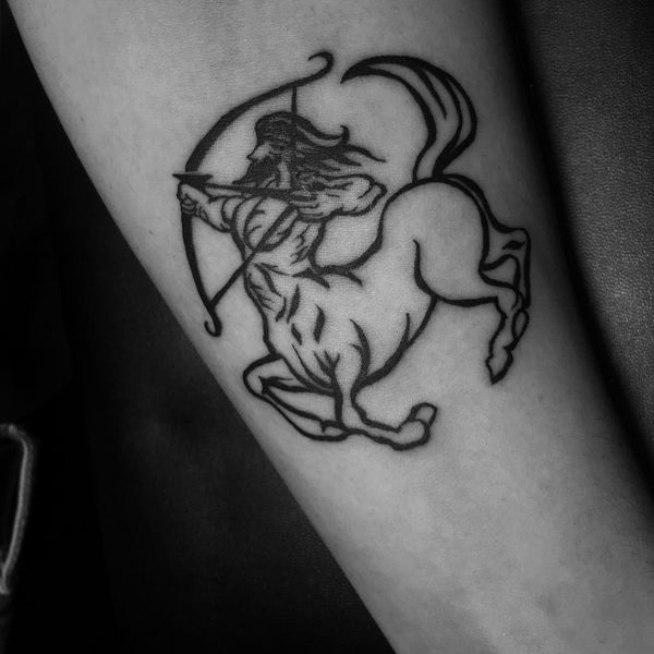 centaur sagittarius tattoo on arm