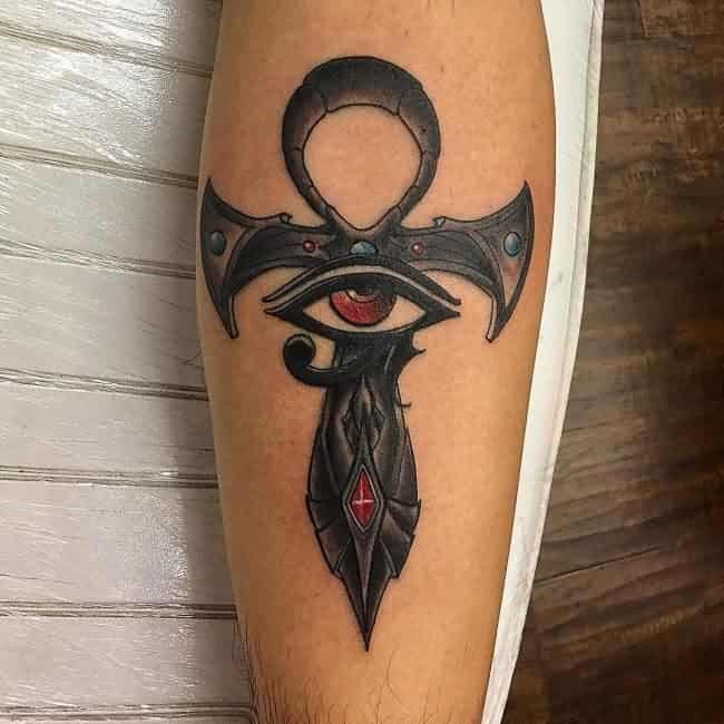 colored ankh tattoo