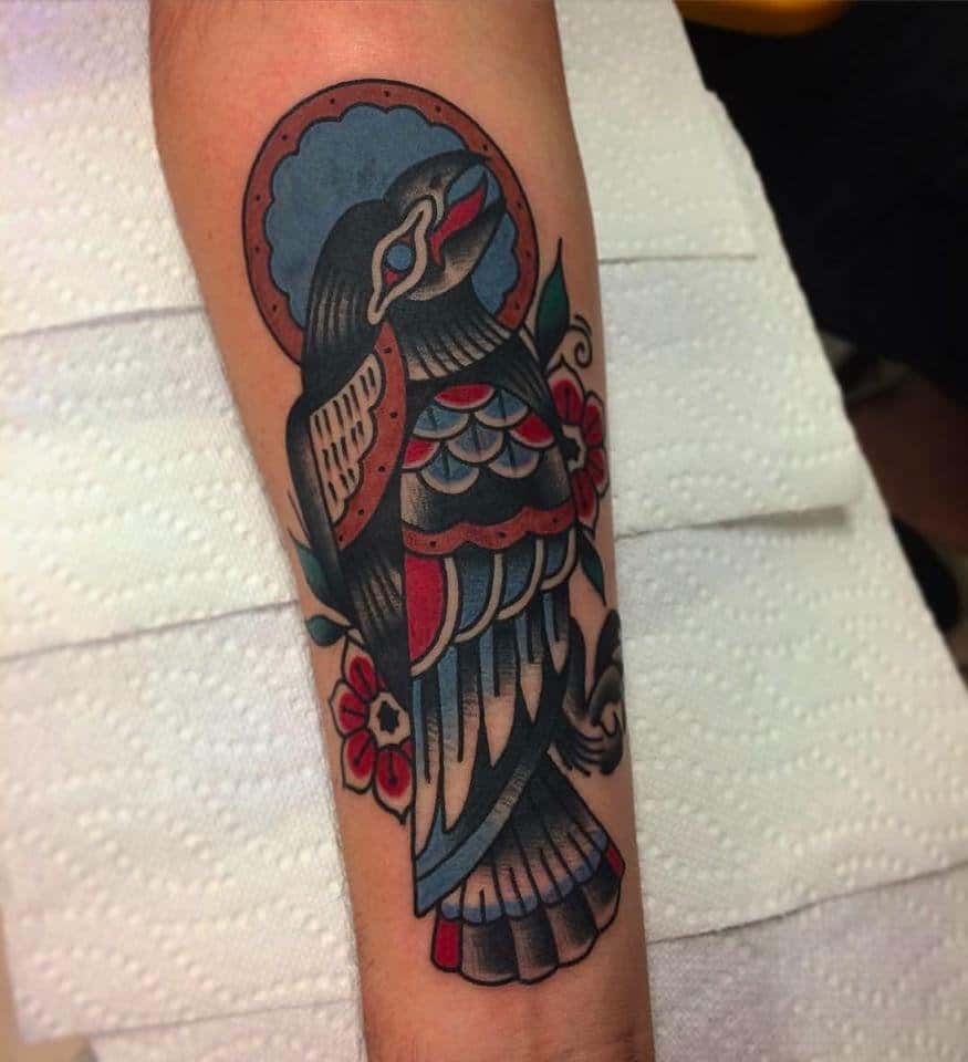 Raven American Traditional Tattoo Flash