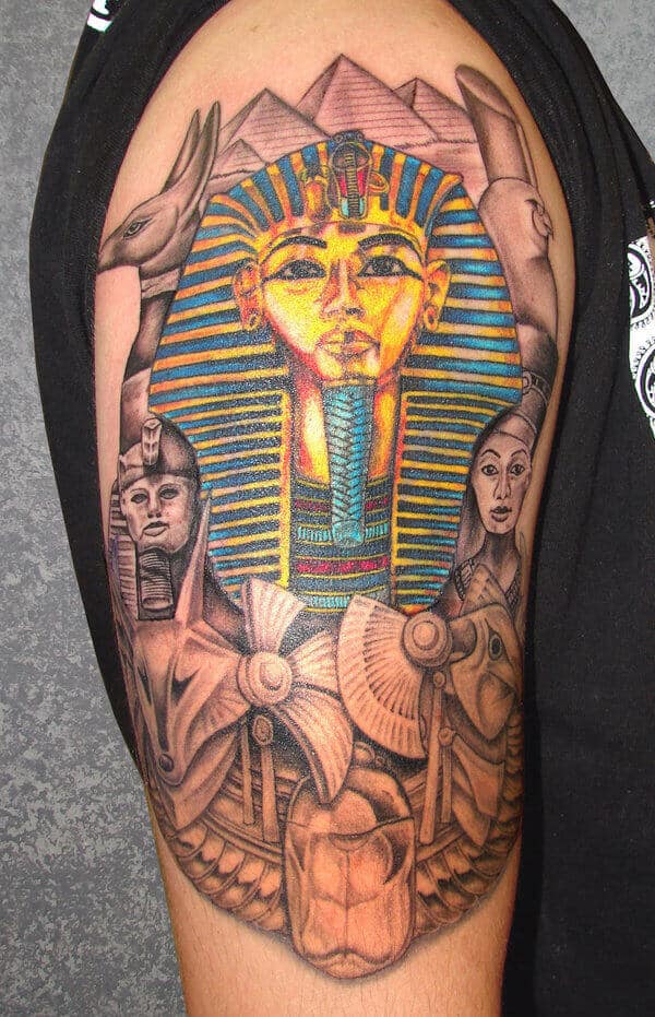 colored egyptian tattoo