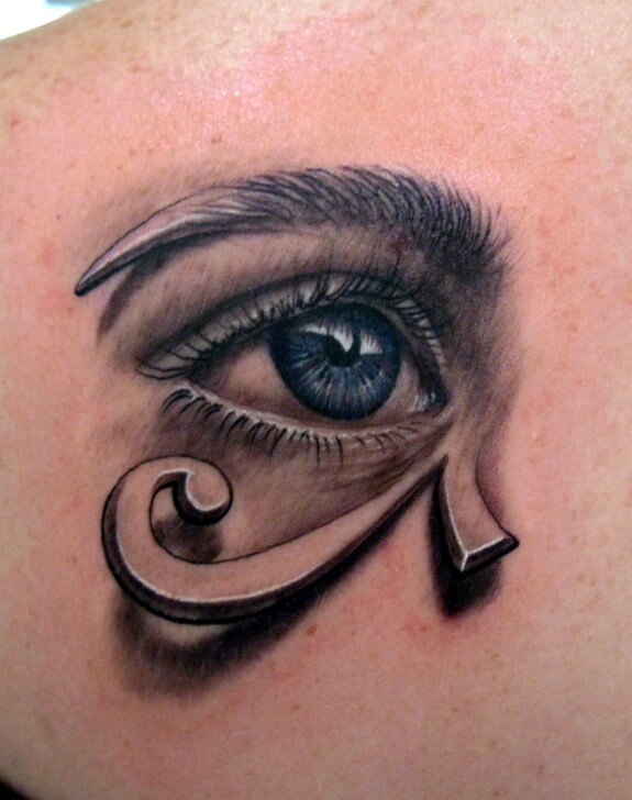 colored eye of horus tattoo