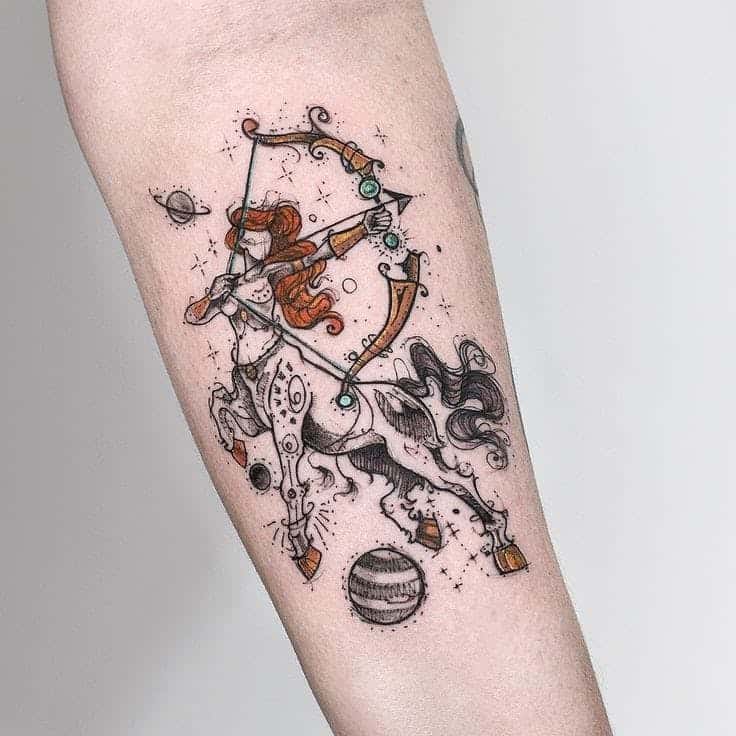 female sagittarius tattoo