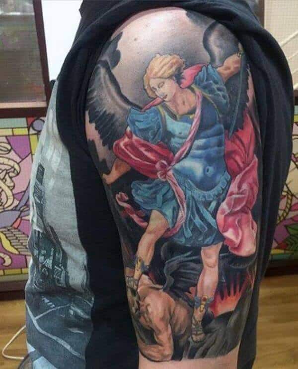 190 Best Saint Michael Tattoos For Devoted Christians 2023   TattoosBoyGirl