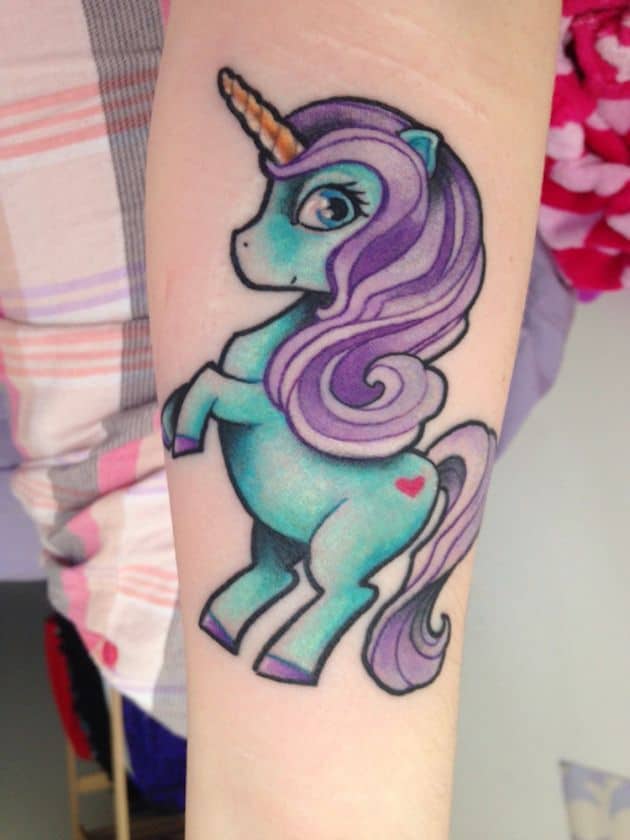 colorful unicorn tattoo