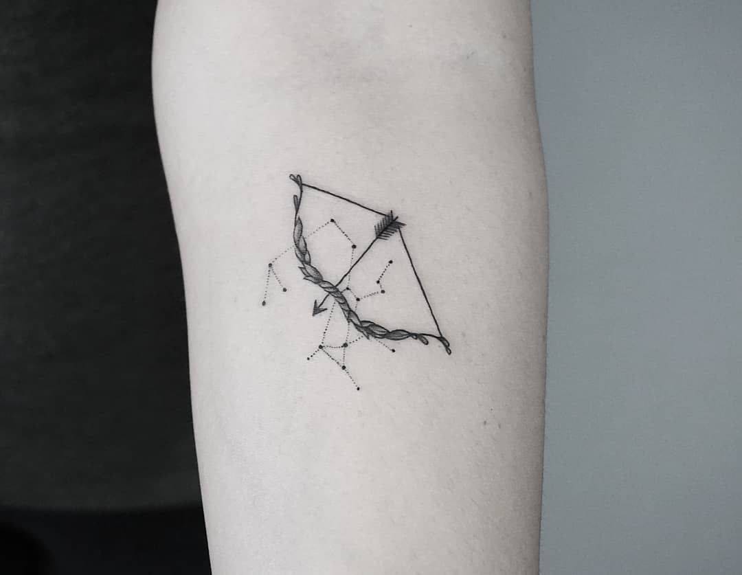 constellation sagittarius tattoo on arm