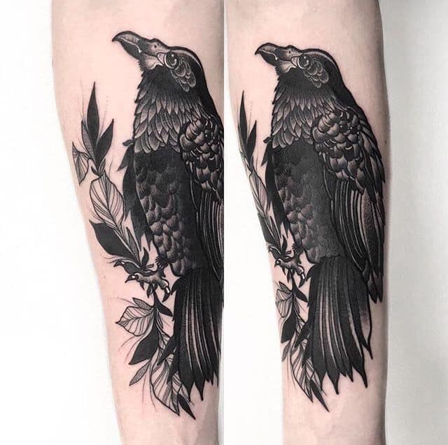 Raven Tattoo on Forearm Tattoo Idea