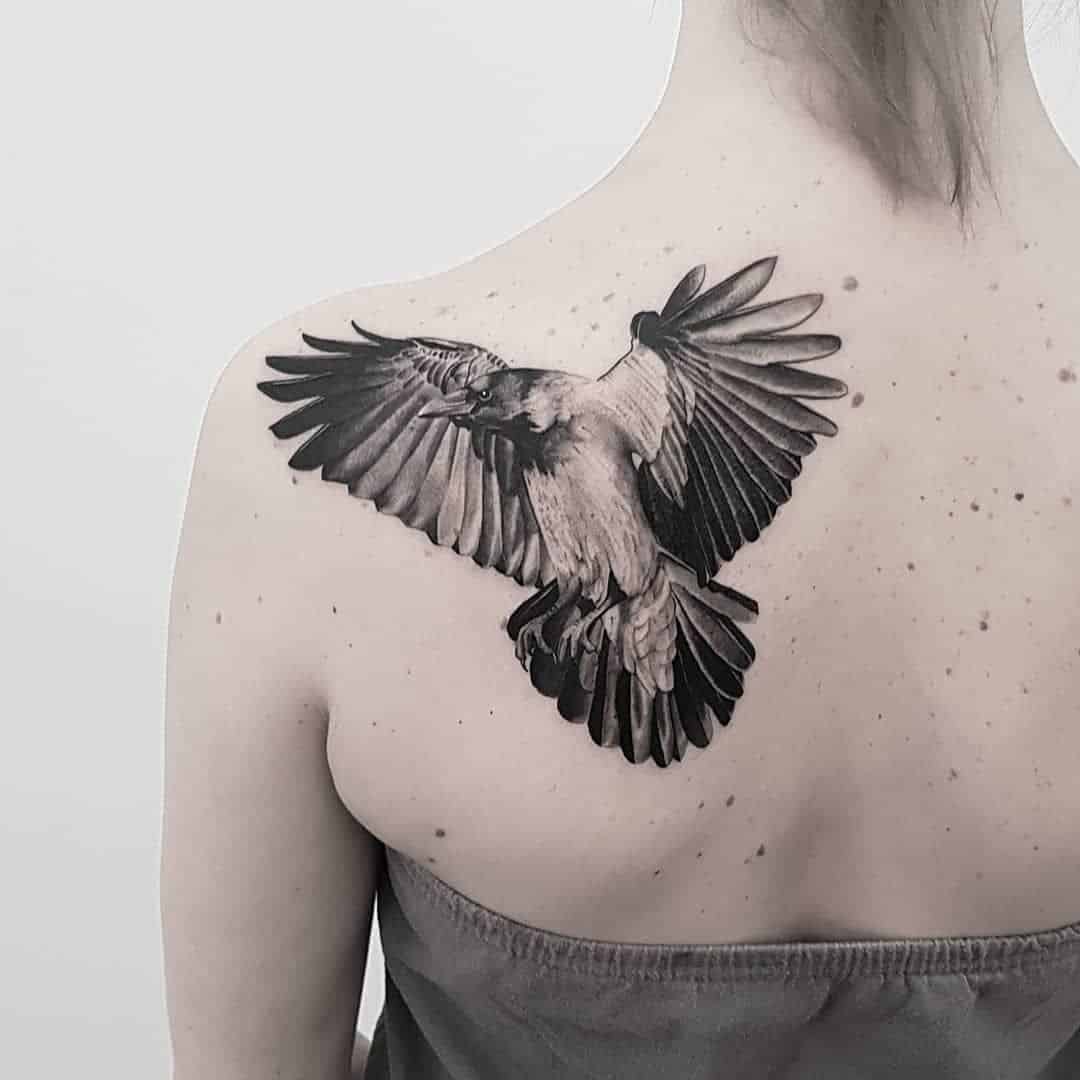 Pin by Chelsea Andersen on Tat me up 3  Beach theme tattoos Black and  grey tattoos Crow tattoo