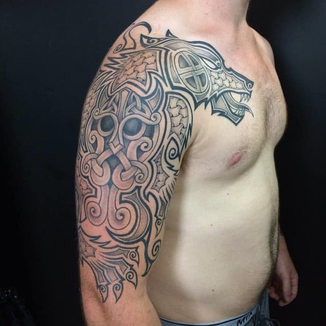 Watchers Celtic Knotwork HalfSleeve Tattoo  LuckyFish Inc and Tattoo  Santa Barbara