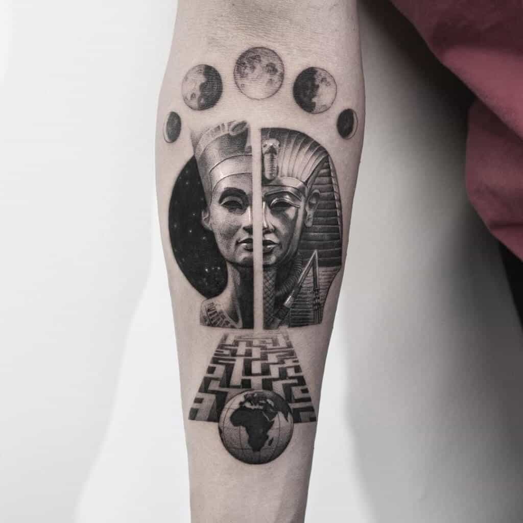 egyptian arm tattoo