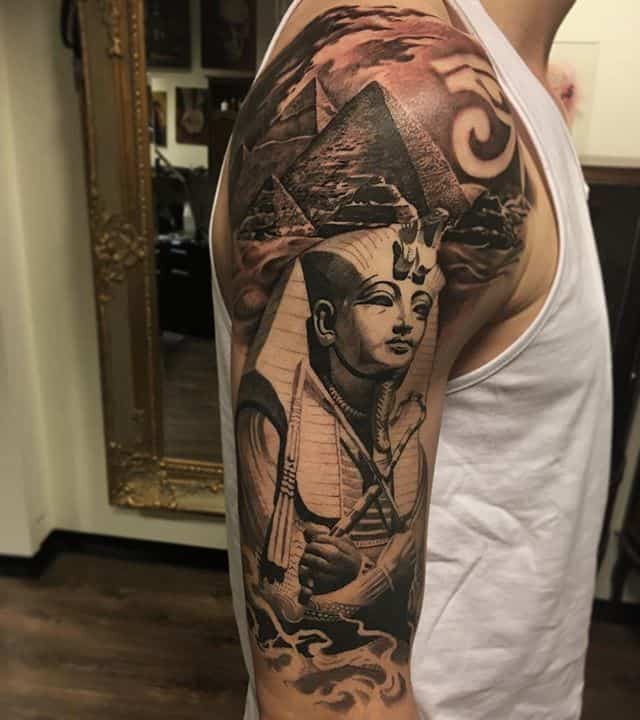 Egyptian leg sleeve in progress thanks byallmeansnecessary for all the  trust  tattoo egyptians egyptiantattoo legsleevetattoo    Instagram