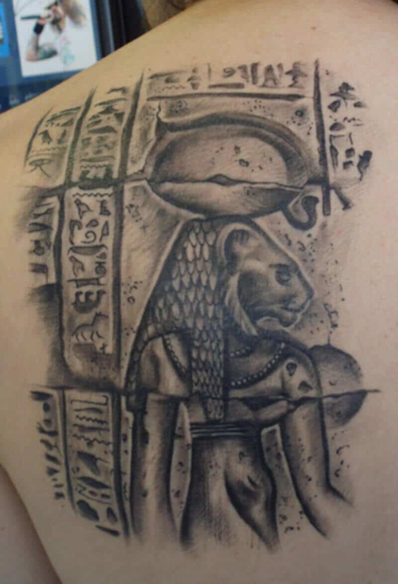 egyptian back tattoo